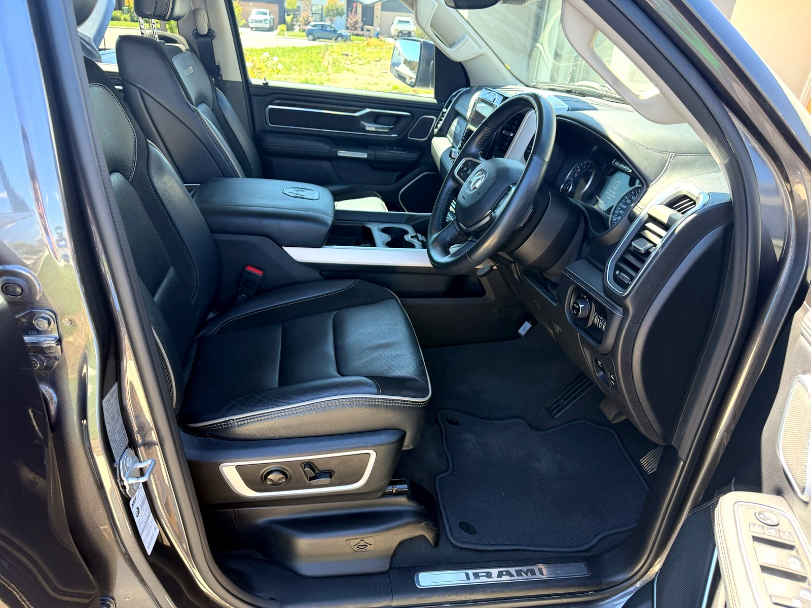 Spotless RAM 1500 leather interior cleaned by Shine Your Ride, Canberra